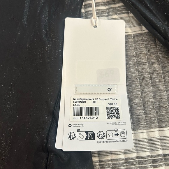 NWT Lululemon Women’s XS Wundermust black Bodysuit thong back - Picture 4 of 8